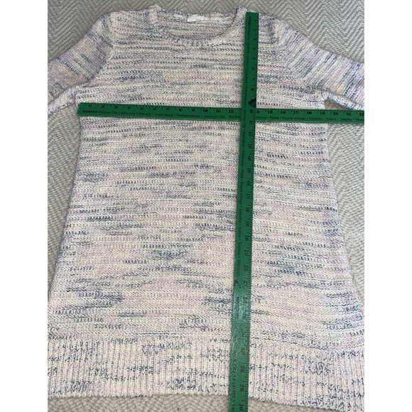 Loft Lounge Knit Sweater Large Long Sleeve Pink Multi Cozy Scoop Neck - Picture 5 of 6